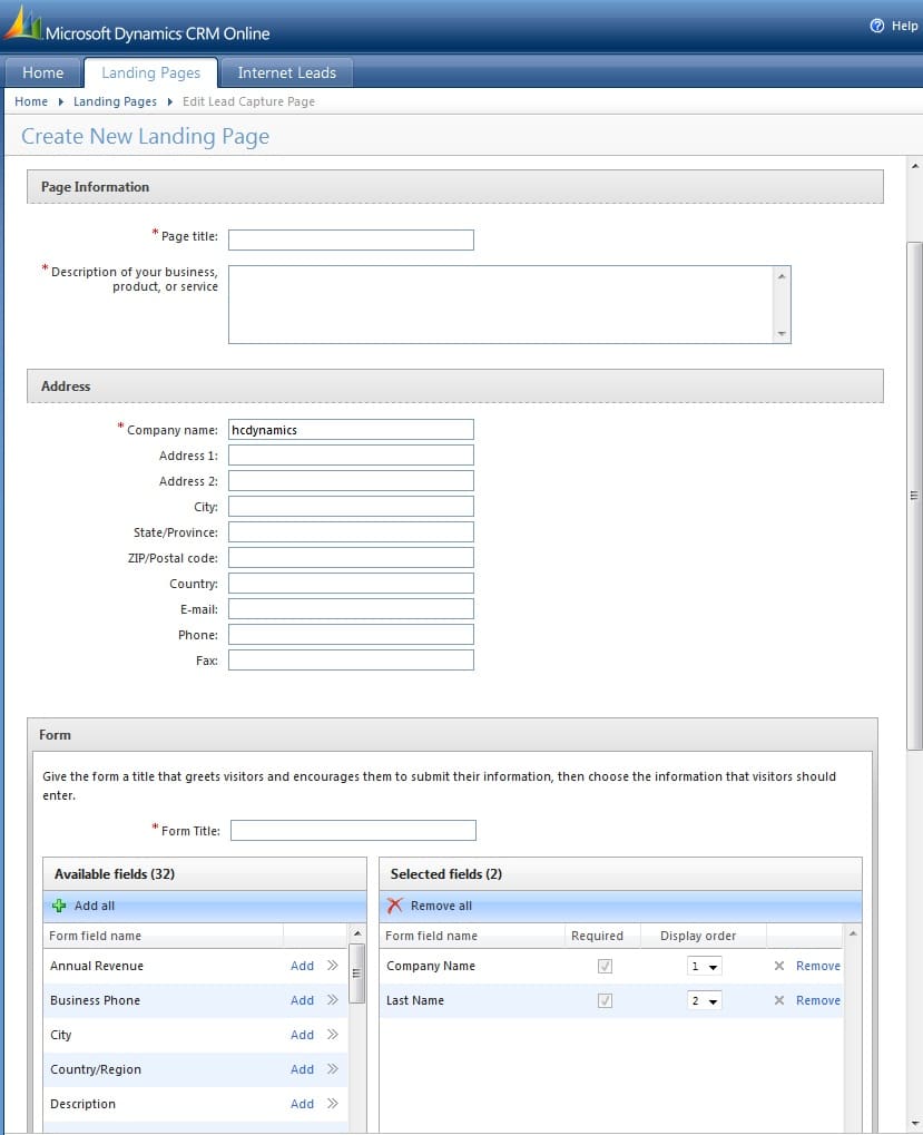Internet Lead Capture Tool for Microsoft Dynamics CRM Online is to be Discontinued
