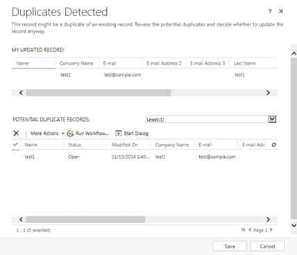 Microsoft Dynamics CRM Duplicate Detection