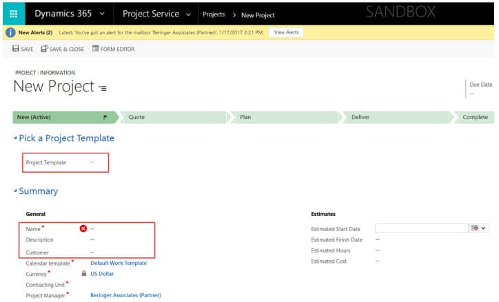 Dynamics 365 Project Service Automation