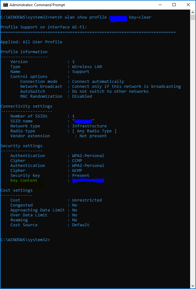 retrieve saved wi-fi passwords