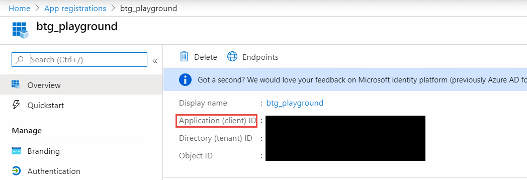 Connect through SharePoint - Azure App Registration