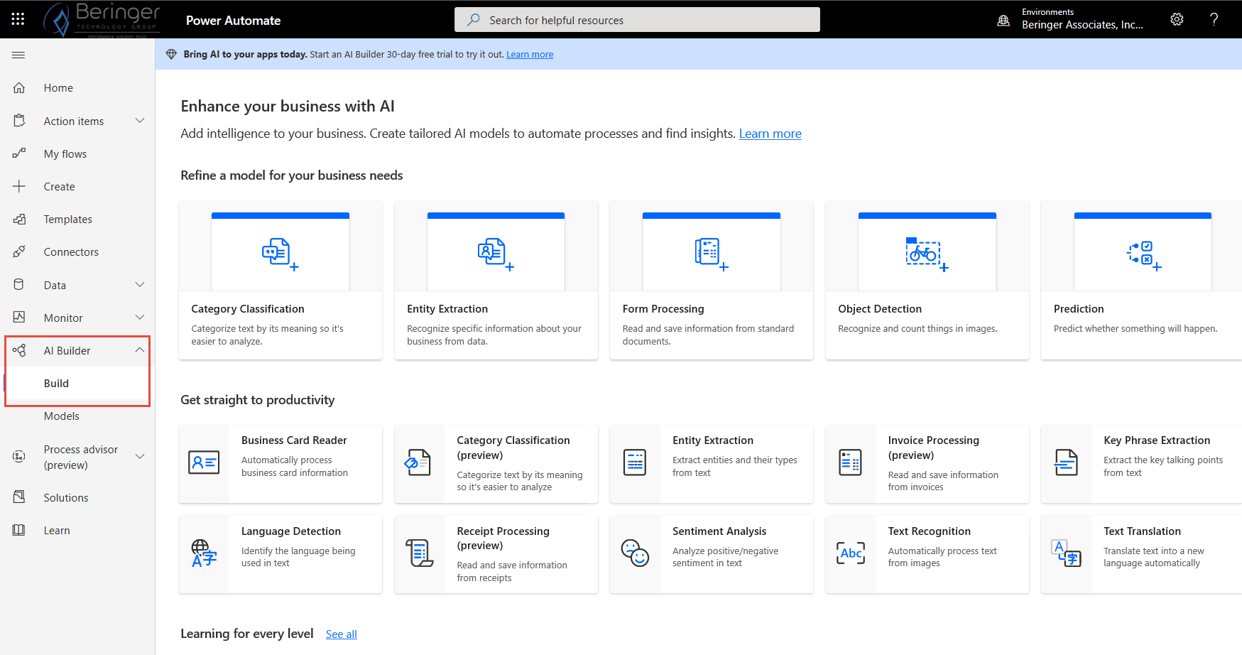 AI Builder Model Templates