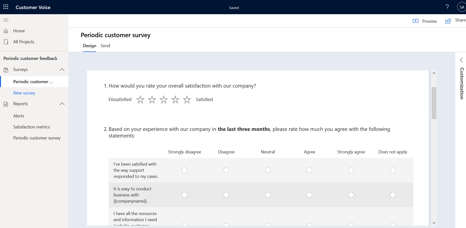 Customer Voice example