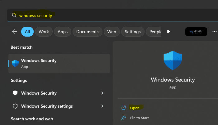 Windows security app